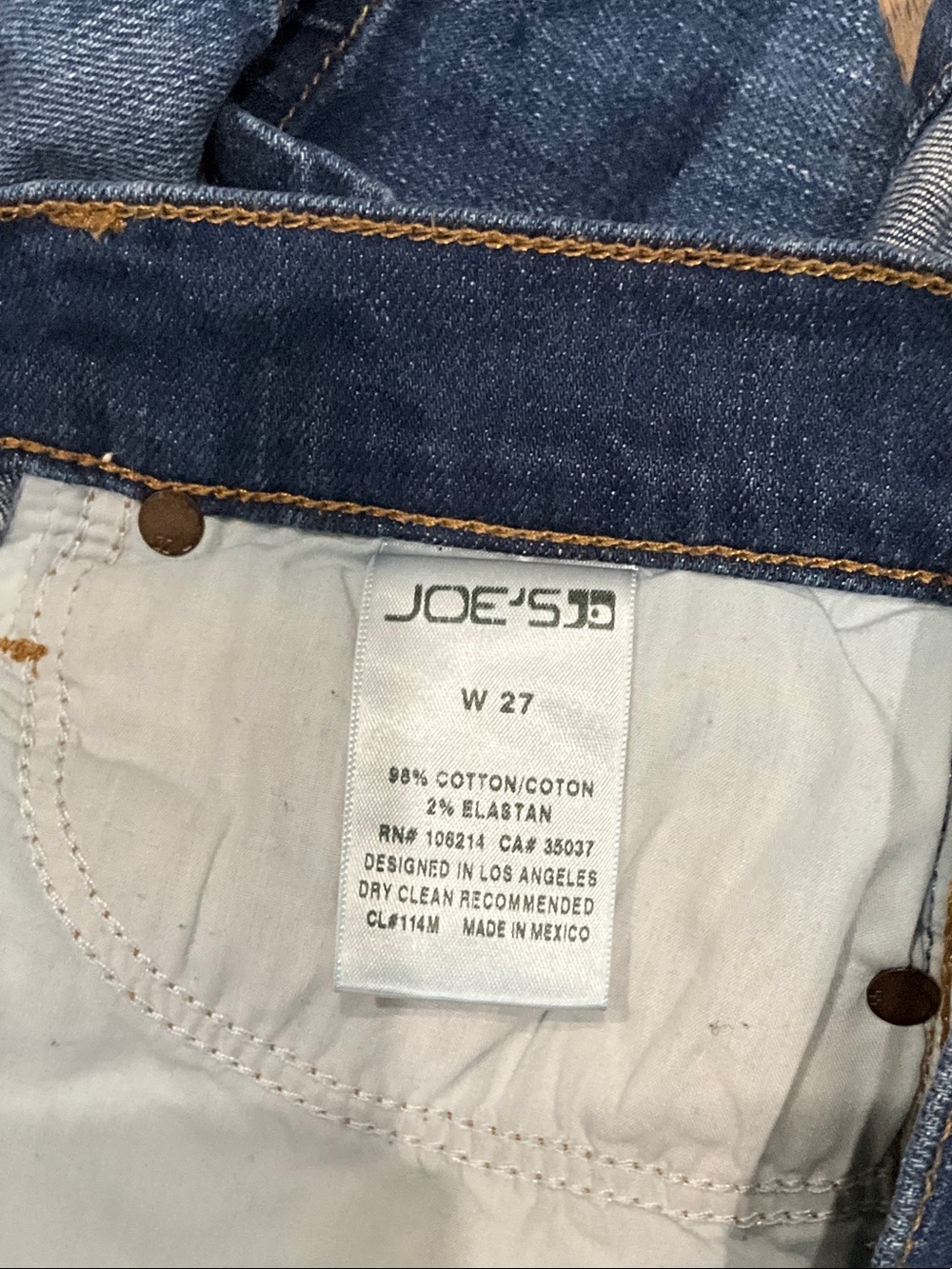 Joe's Jeans Dark Blue Distressed Denim Shorts - Picture 3 of 4